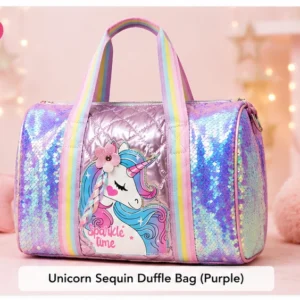 Unicorn Sequin Duffle Bag – Purple