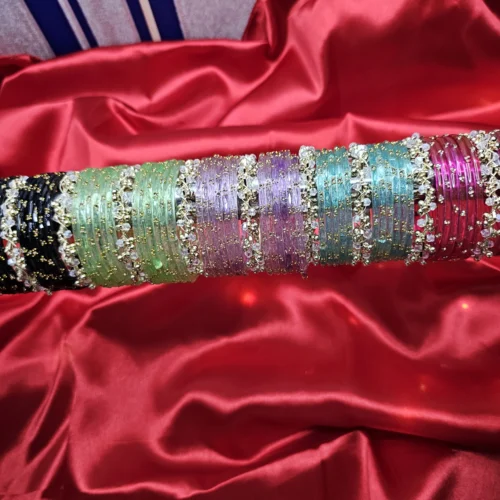 Multicolour Designer Kashmiri Bangle Set with Stone-Embellished Kangan | Festive & Gifting